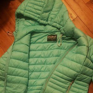 Point zero turquoise puffer jacket- size med